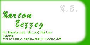 marton bezzeg business card